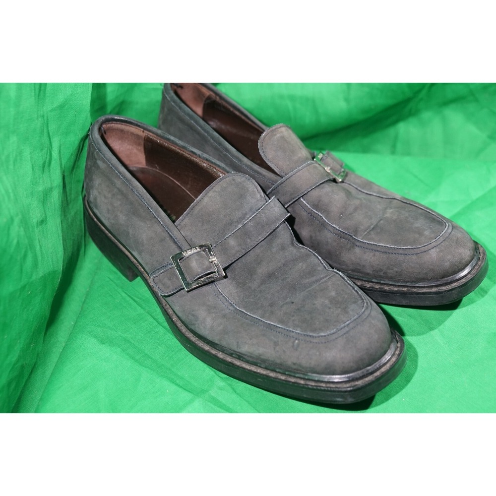 Versace Grey Suede Loafers Mens Size US 8‎